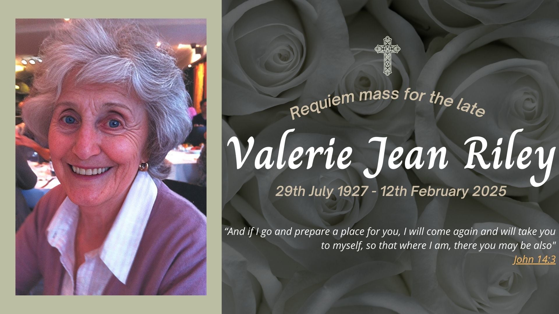 Funeral livestream of the late Valerie Jean Riley