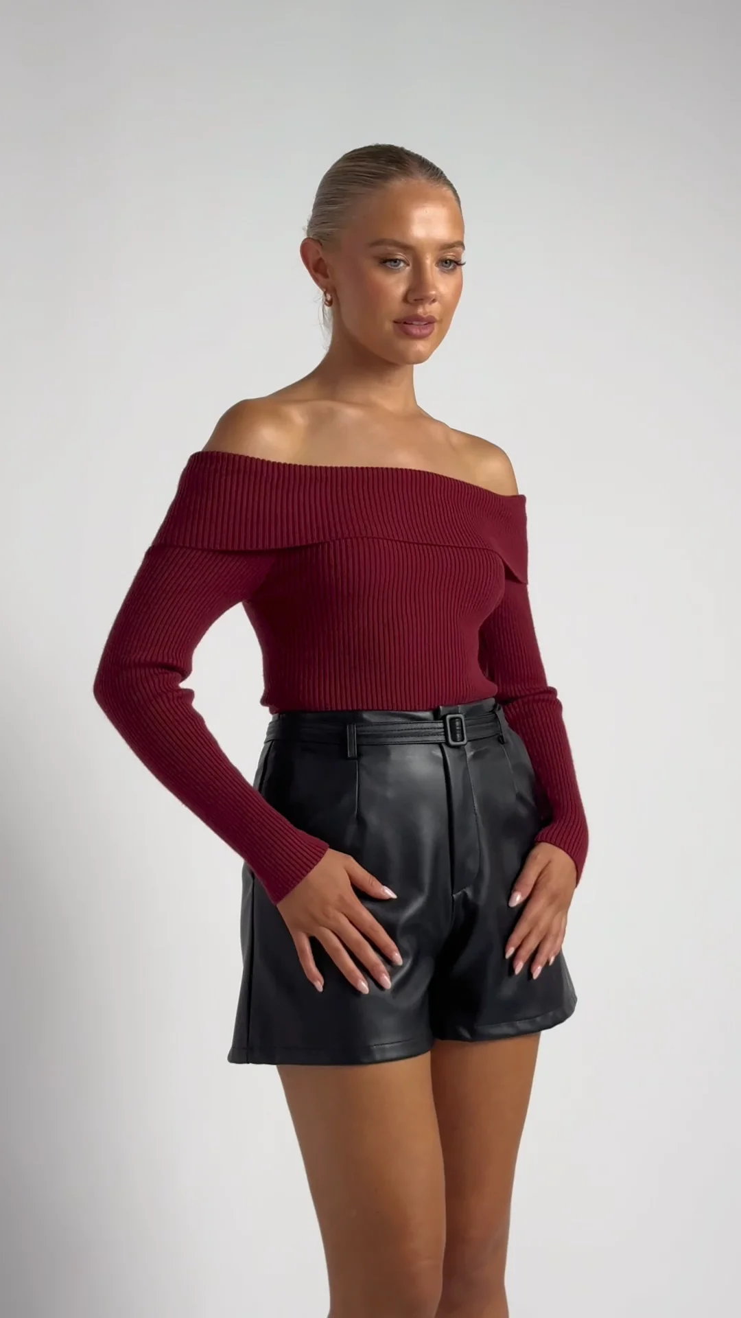 Off the Shoulder Knit Bodysuit (WKN656) | Style State