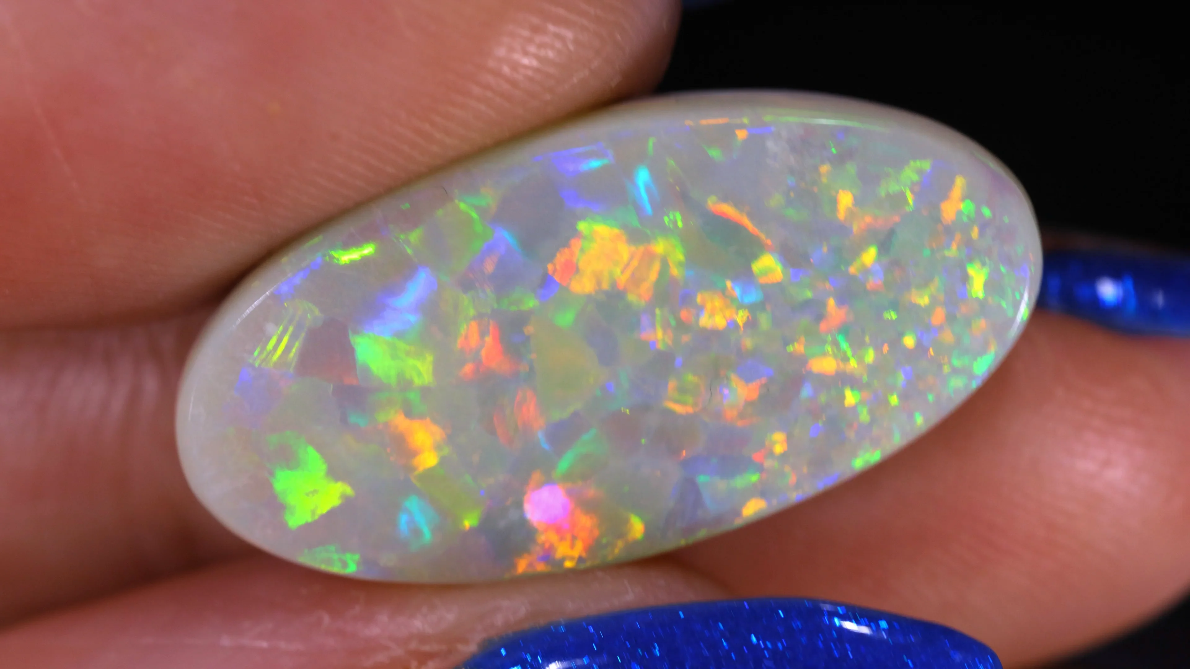 8.67ct Natural Dark Opal Oval Flagstone Pattern