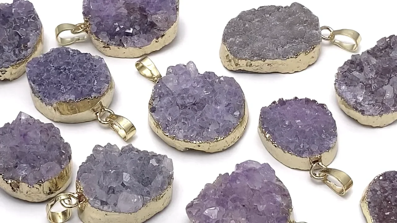 ウルグアイ産ドゥルージーアメジスト（紫水晶） ペンダントトップ 1個