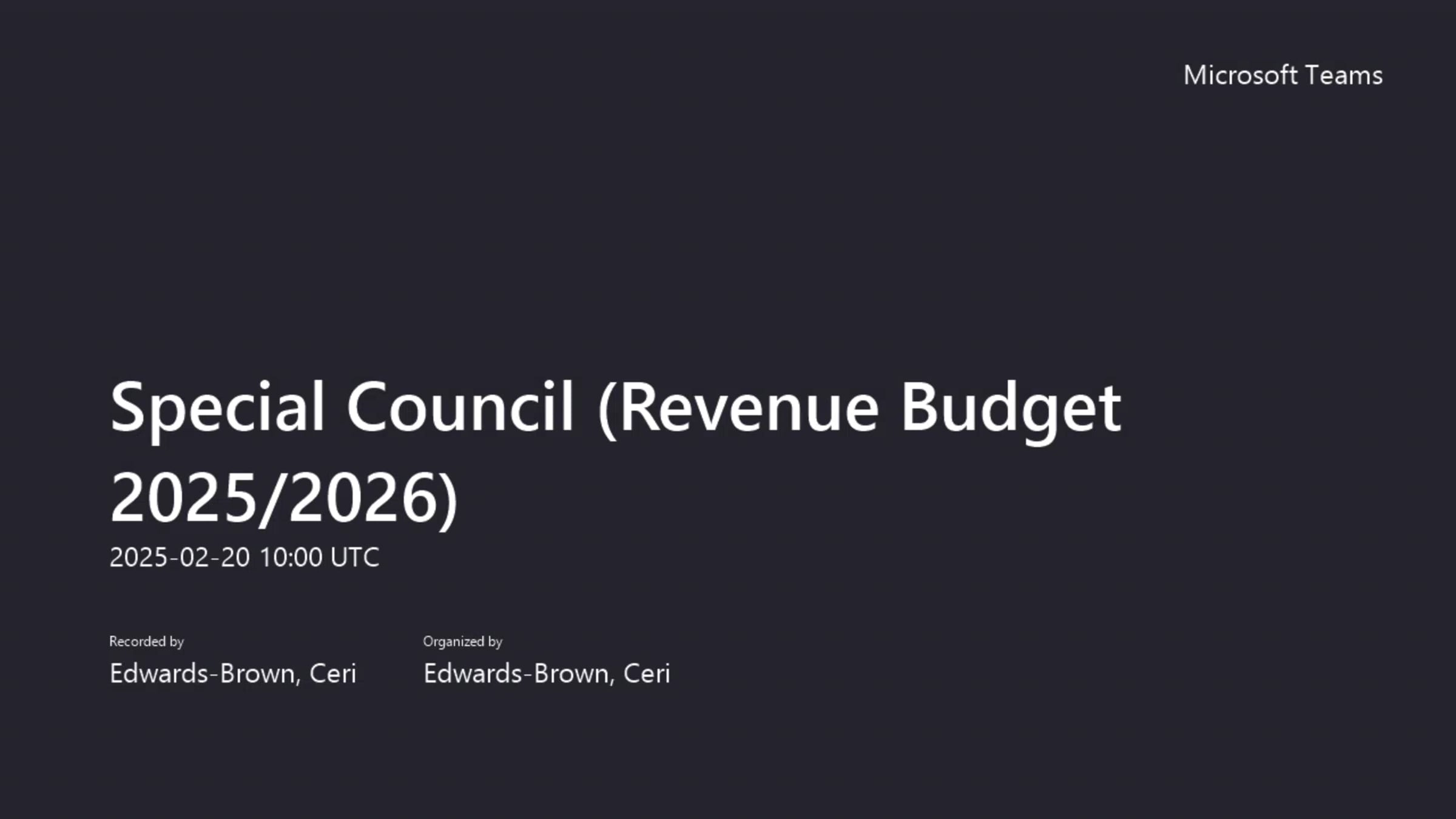 BGCBC Special Council (Revenue Budget 2025_2026) - 20 February 2025 ...