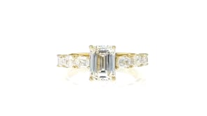 3.00 ct. t.w. Emerald-Cut Lab-Grown Diamond Ring in 14kt Yellow Gold