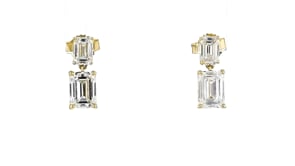 2.00 ct. t.w. Emerald-Cut Lab-Grown Diamond Drop Earrings in 14kt Yellow Gold