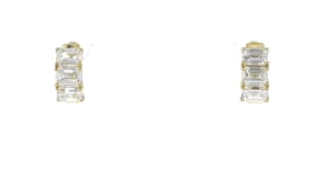 3.00 ct. t.w. Emerald-Cut Lab-Grown Diamond Huggie Hoop Earrings in 14kt Yellow Gold