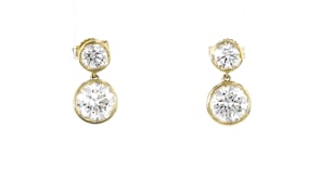 2.00 ct. t.w. Bezel-Set Lab-Grown Diamond Drop Earrings in 14kt Yellow Gold