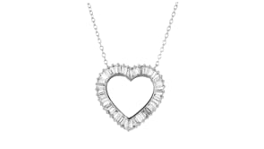 1.00 ct. t.w. Lab-Grown Diamond Heart Necklace in 14kt White Gold