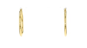 Italian 2mm 14kt Yellow Gold Hoop Earrings