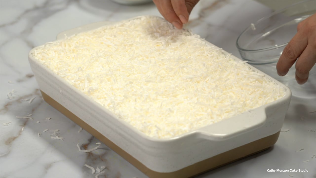 Decoración tres leches de coco