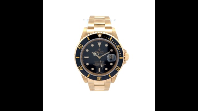 Rolex Submariner 40mm 1999 Ref 16618 in 18k Yellow Gold – Filigree