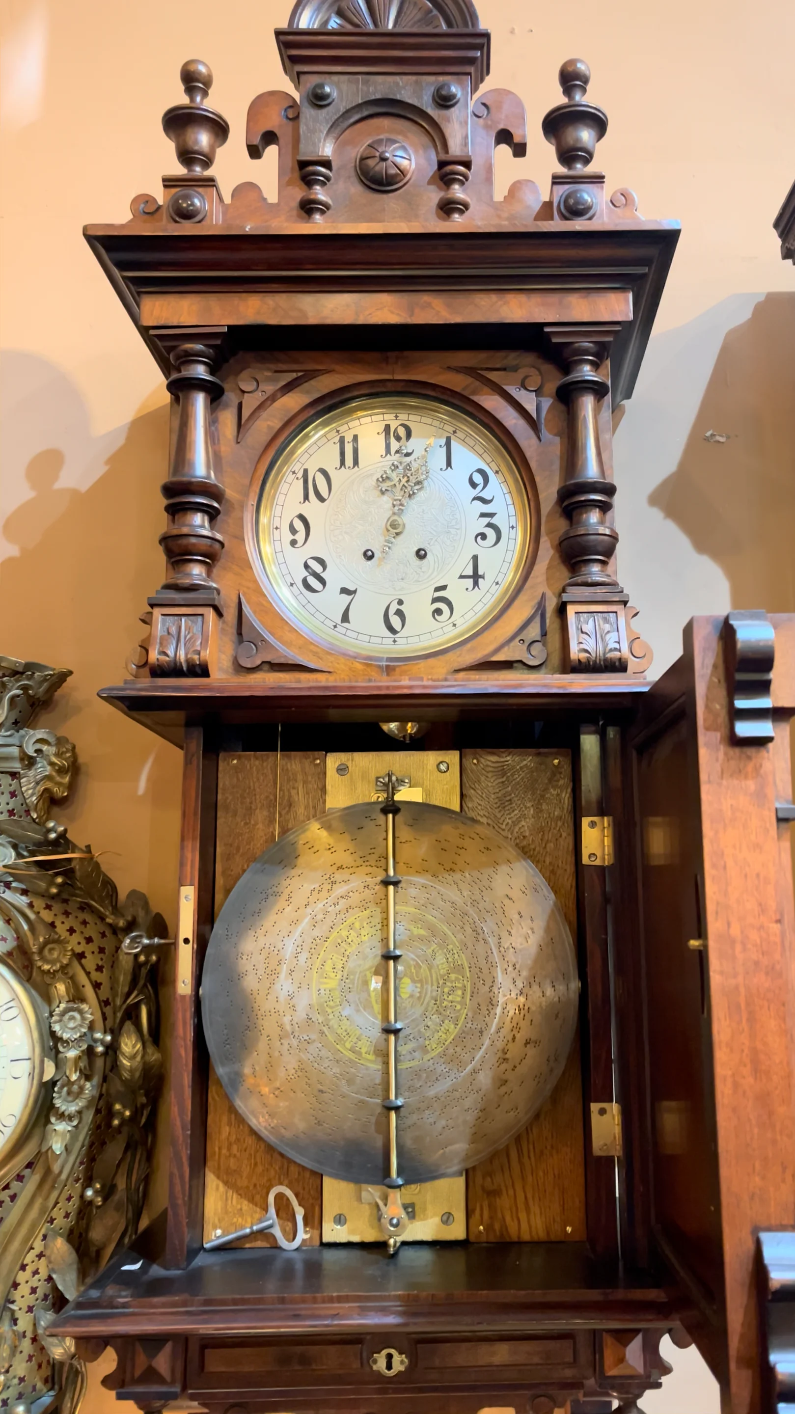 German Rare Symphonion Wall Clock - Renaissance Antiques