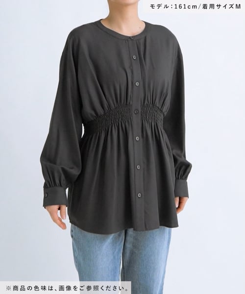 すぴか  セール】シャーリングシャツ長袖/286232（シャツ/ブラウス）｜GLOBAL