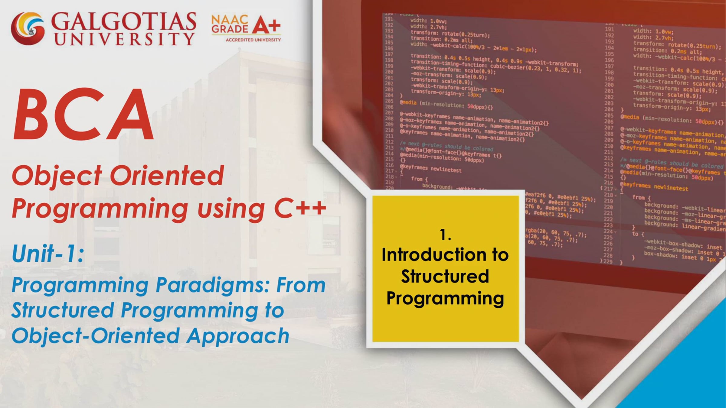 BCA_2nd_Object Oriented Programming using C++_1. Introduction to ...