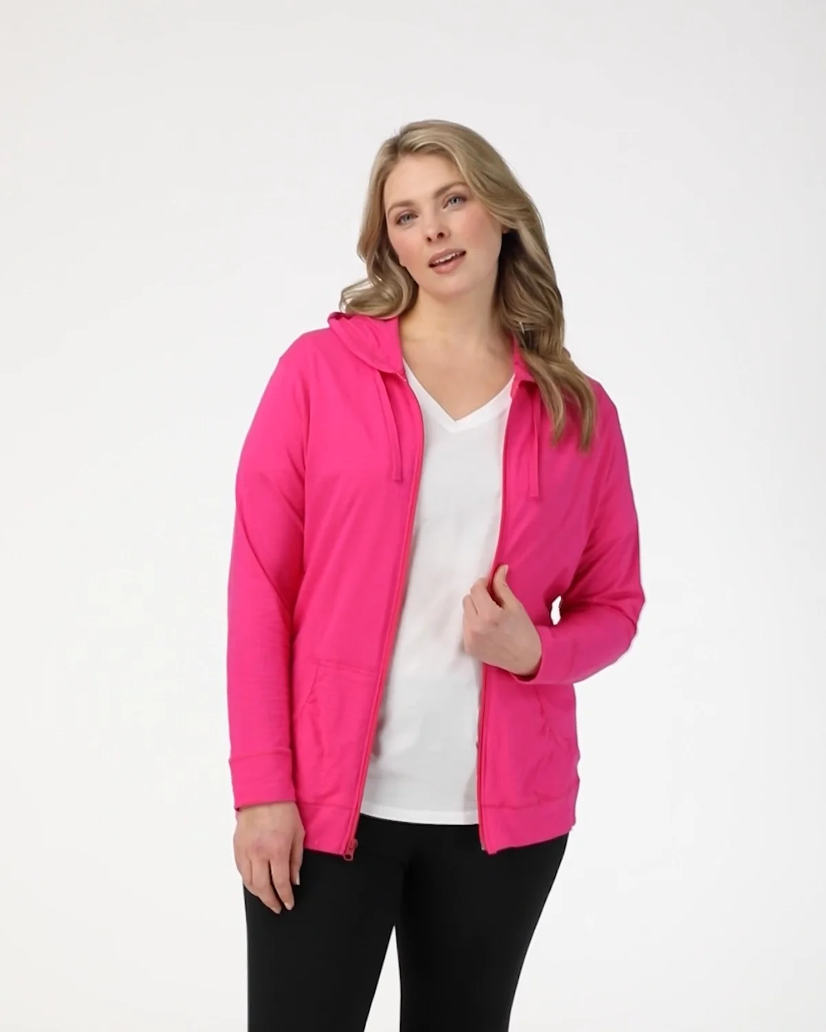 Hanes Women's Slub Jersey Full Zip Hoodie