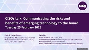 SASIG Webinar - Communicating the risks and benefits of emerging technology to the board 2025-02-25 09:00:38
