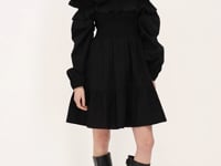Black dress with ruffles & smock | My Jewellery