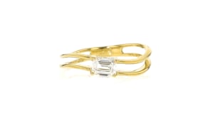 .50 Carat Lab-Grown Diamond Curved Ring in 18kt Gold Over Sterling