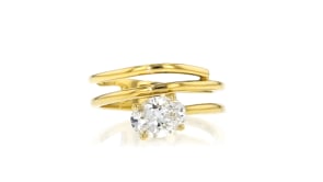 1.00 Carat Lab-Grown Diamond Spiral Ring in 18kt Gold Over Sterling