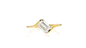 1.00 Carat Lab-Grown Diamond Asymmetrical Ring in 18kt Gold Over Sterling