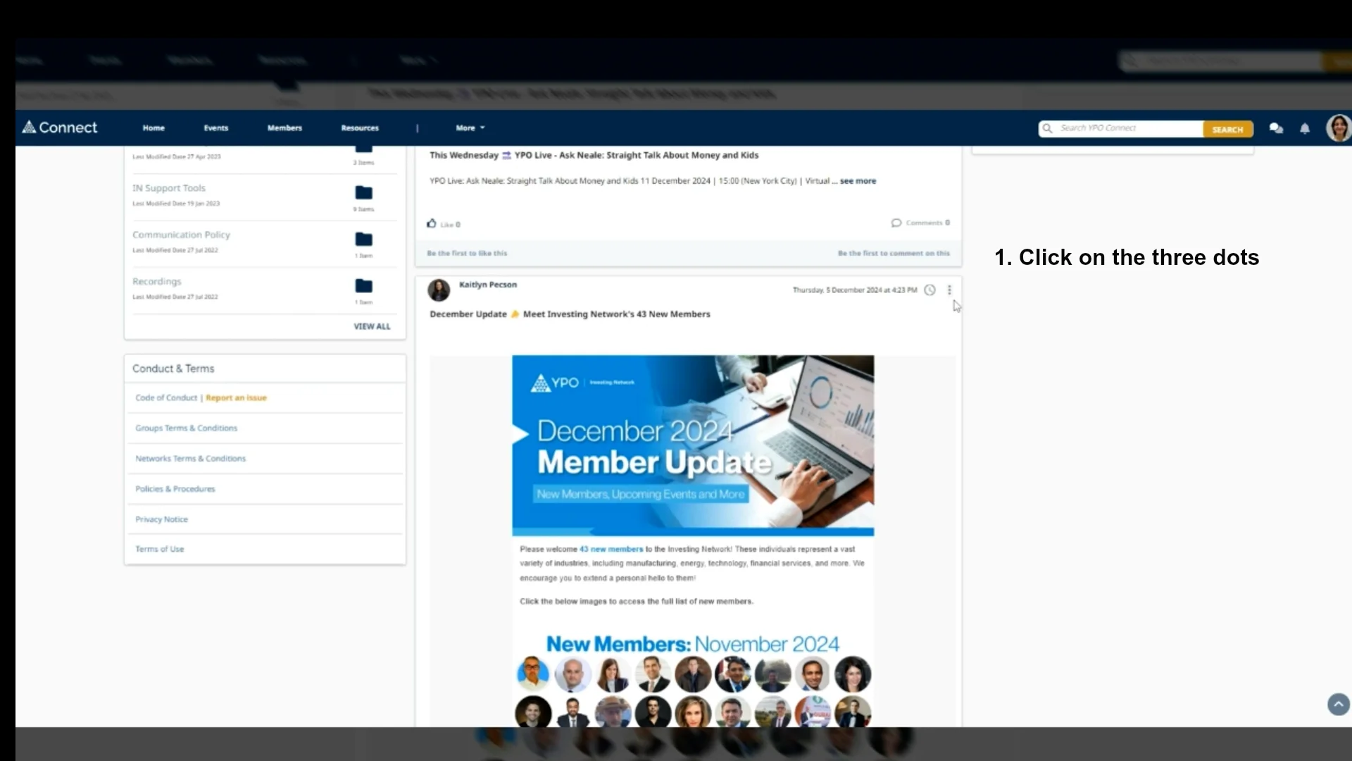 Flagging an Inappropriate Post on a YPO Connect Discussion Board