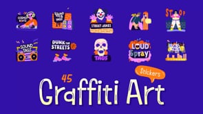 Animated Graffiti Art Stickers Set, an Emoji Icon by Creative Stall (Thumbnail 2 of 5)
