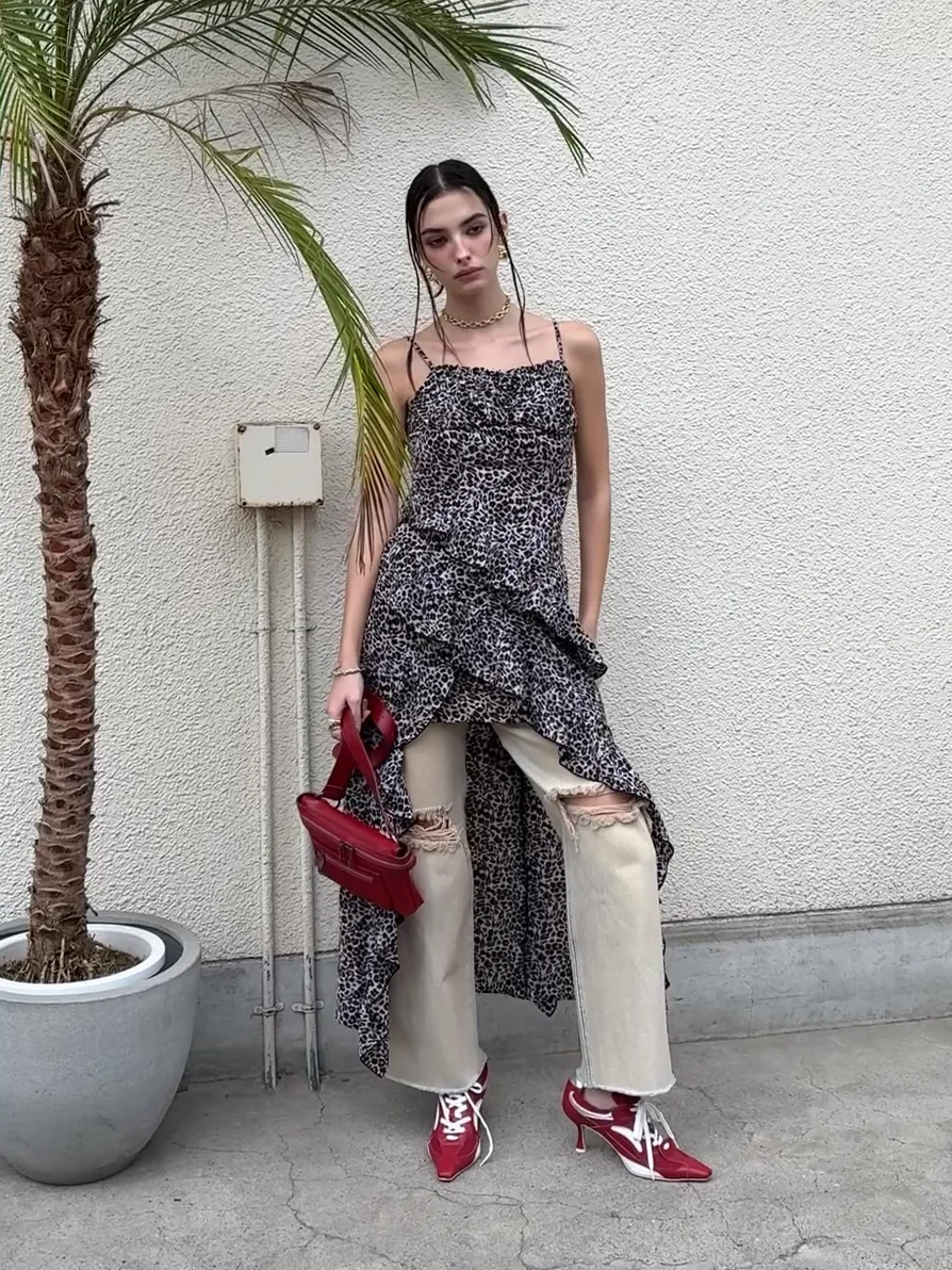 ギャザーアシンメトリーロングワンピース｜エヴリス（EVRIS）公式通販