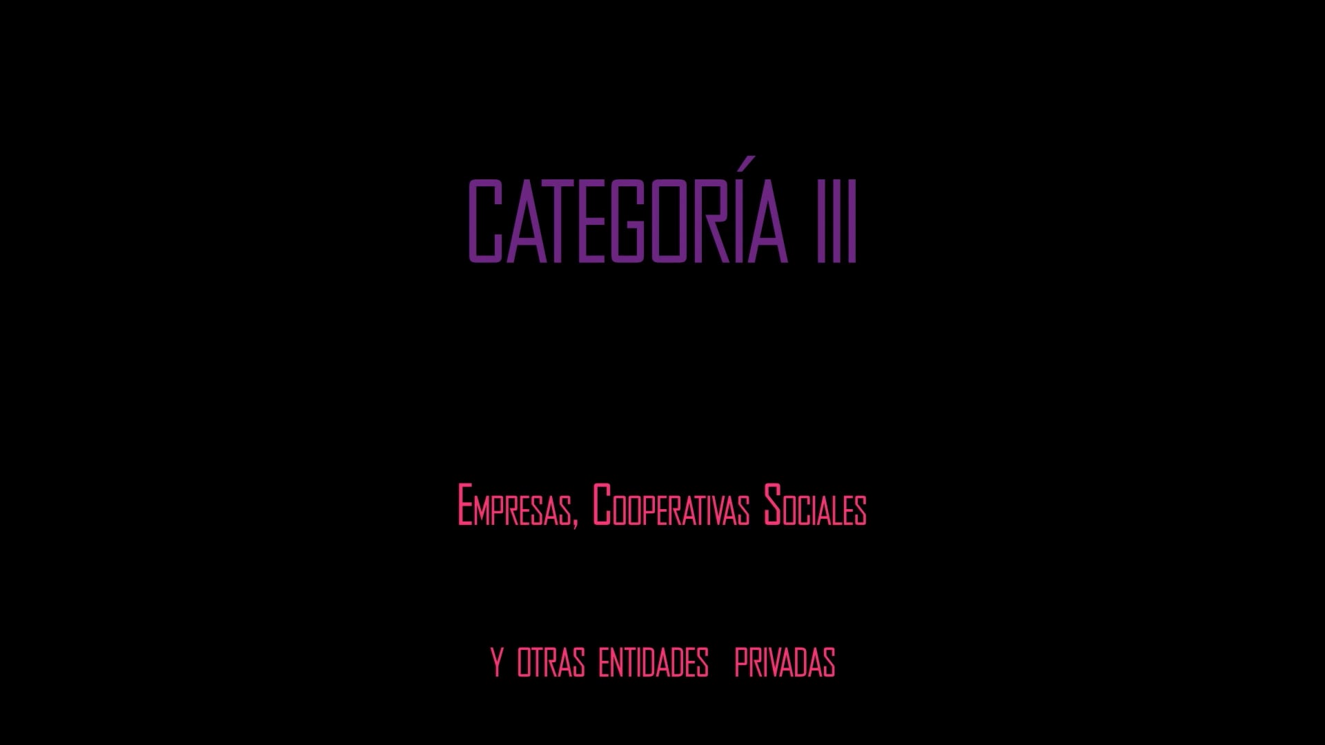 Categoría III- Empresas, cooperativas sociales y otras entidades privadas