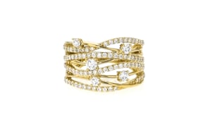 1.00 ct. t.w. Lab-Grown Diamond Highway Ring in 18kt Gold Over Sterling