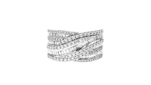 1.00 ct. t.w. Lab-Grown Diamond Crisscross Ring in Sterling Silver