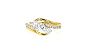.75 ct. t.w. Lab-Grown Diamond Three-Stone Twisted Ring in 18kt Gold Over Sterling
