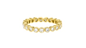 1.00 ct. t.w. Bezel-Set Lab-Grown Diamond Eternity Band in 18kt Gold Over Sterling