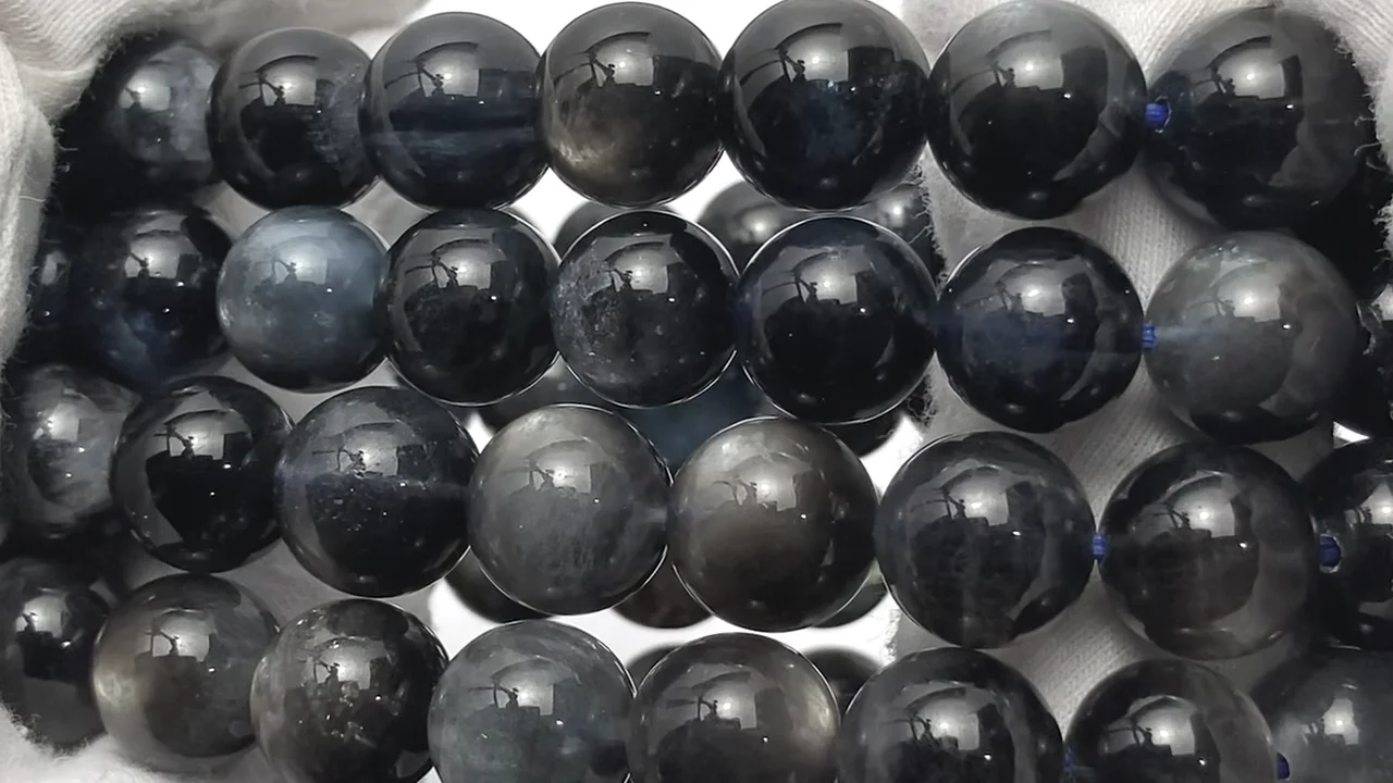 （希少）14kgf.ブラックスターアクアマリン14mm．ジェダイド．ヒマラヤK2 天然石✿ブラックスターアクアマリン約6.7mm前後ブレスレット