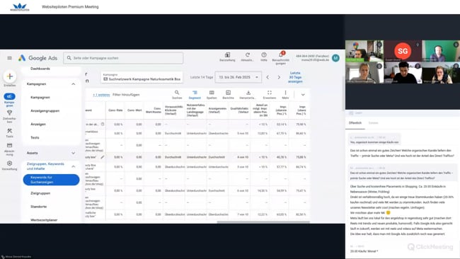 Anzeigen-Erstellungsdatum, Keine Conversions mit PMax Kampagnen, Zielgruppen, Tracking & Landing Page Optimierung mit Michael Klein vom 27.02.25