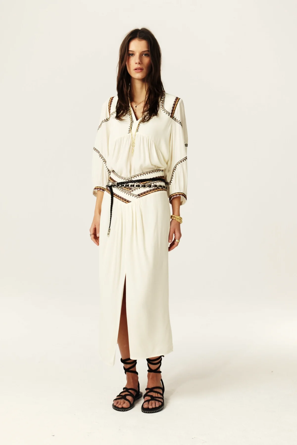 【BAON】24SS★ [BAONHAUS] Jelbi Check Banding Long Skirt BAON】24SS☆ [BAONHAUS] Jelbi Check Banding Long Skirt (BAON