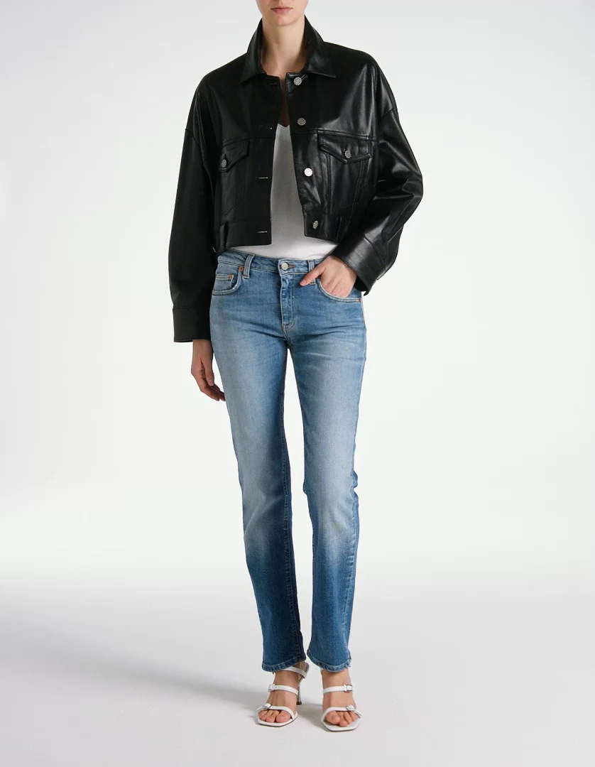 デニム・ジーパン DONDUP Woman Jeans Blue DP801DSK297DIR8W 800 Coco slim-fit jeans in organic stretch denim for women, blue