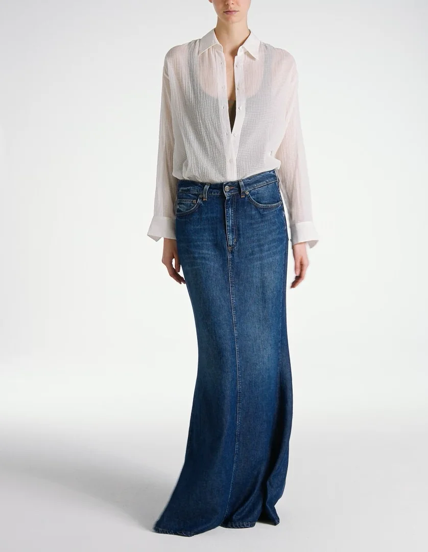 スカート Diesel Gonna Lunga In Denim 4e7b8ba122974d09a78250656c36bf