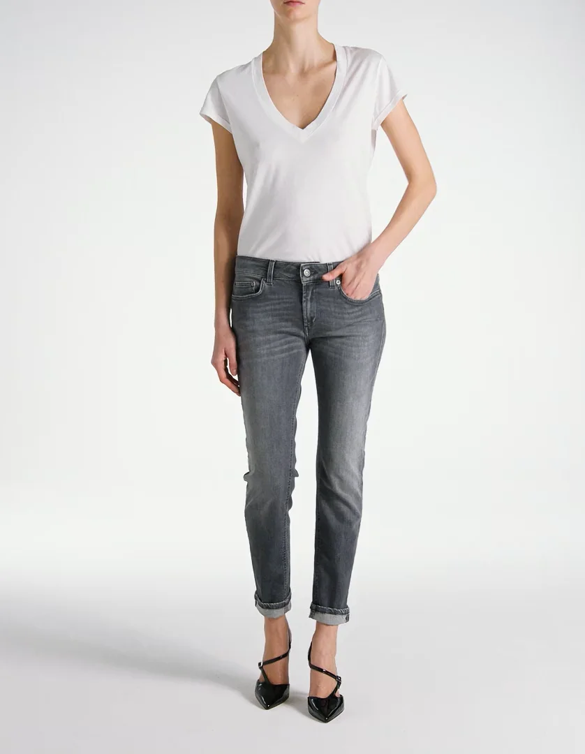 Monroe skinny jeans in stretch denim for women, gray | Dondup