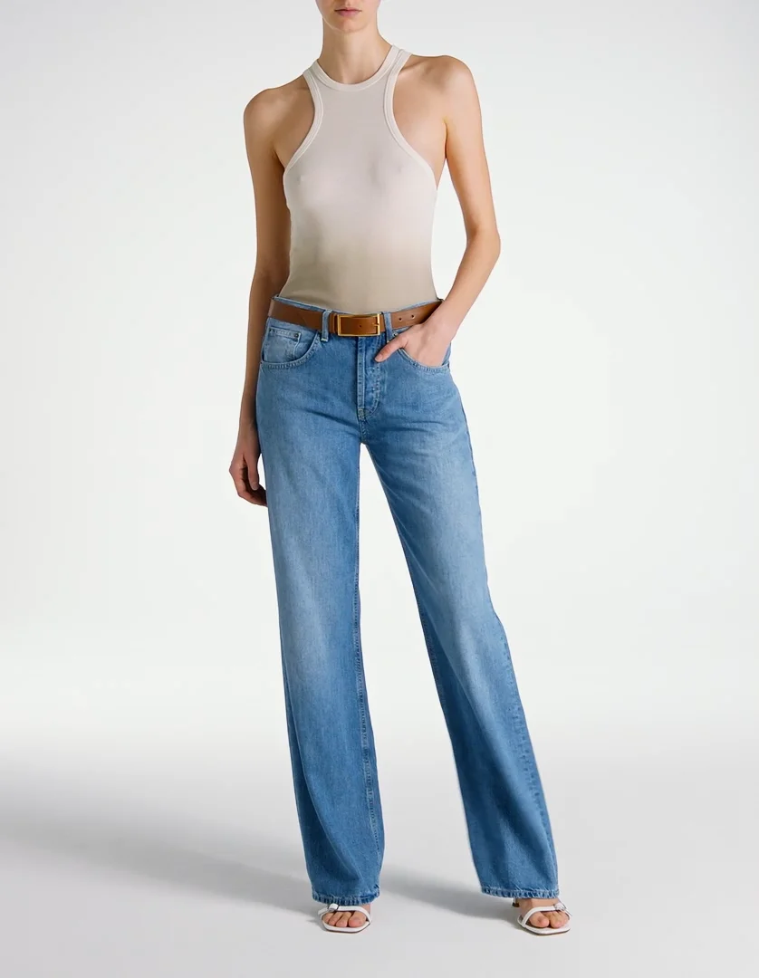 Jacklyn wide-leg jeans in rigid lyocell denim for women