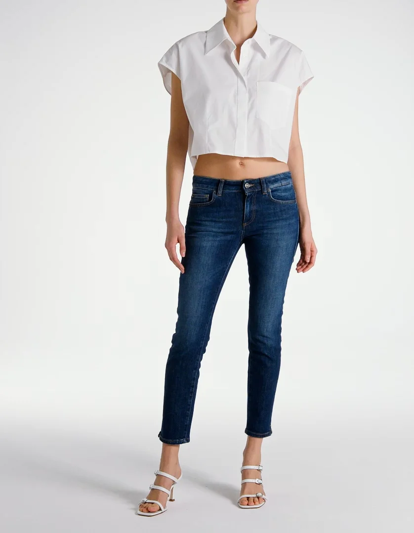Rose slim-ft jeans in stretch denim for women, blue | Dondup