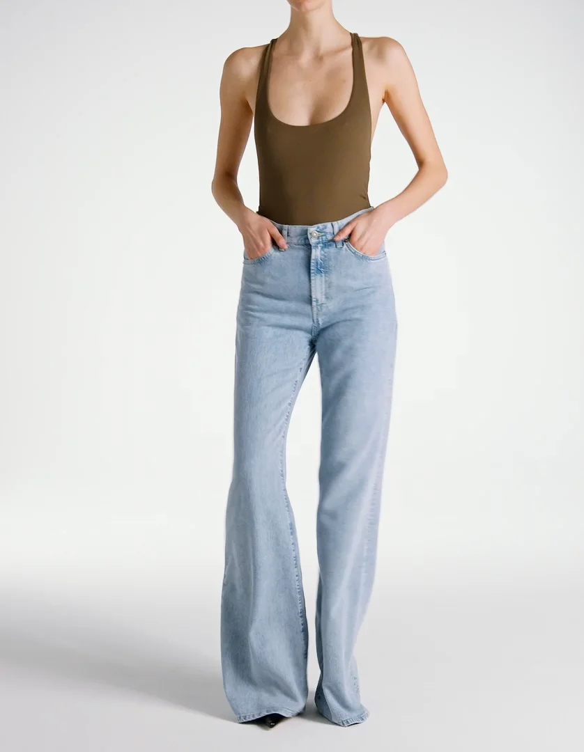 パンツ DONDUP AMBER JEANS WIDE LEG Jeans Amber wide leg in denim fisso lyocell da donna, blu
