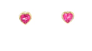 3.20 ct. t.w. Multi-Gemstone Jewelry Set: Three Pairs of Heart Stud Earrings in 18kt Gold Over Sterling