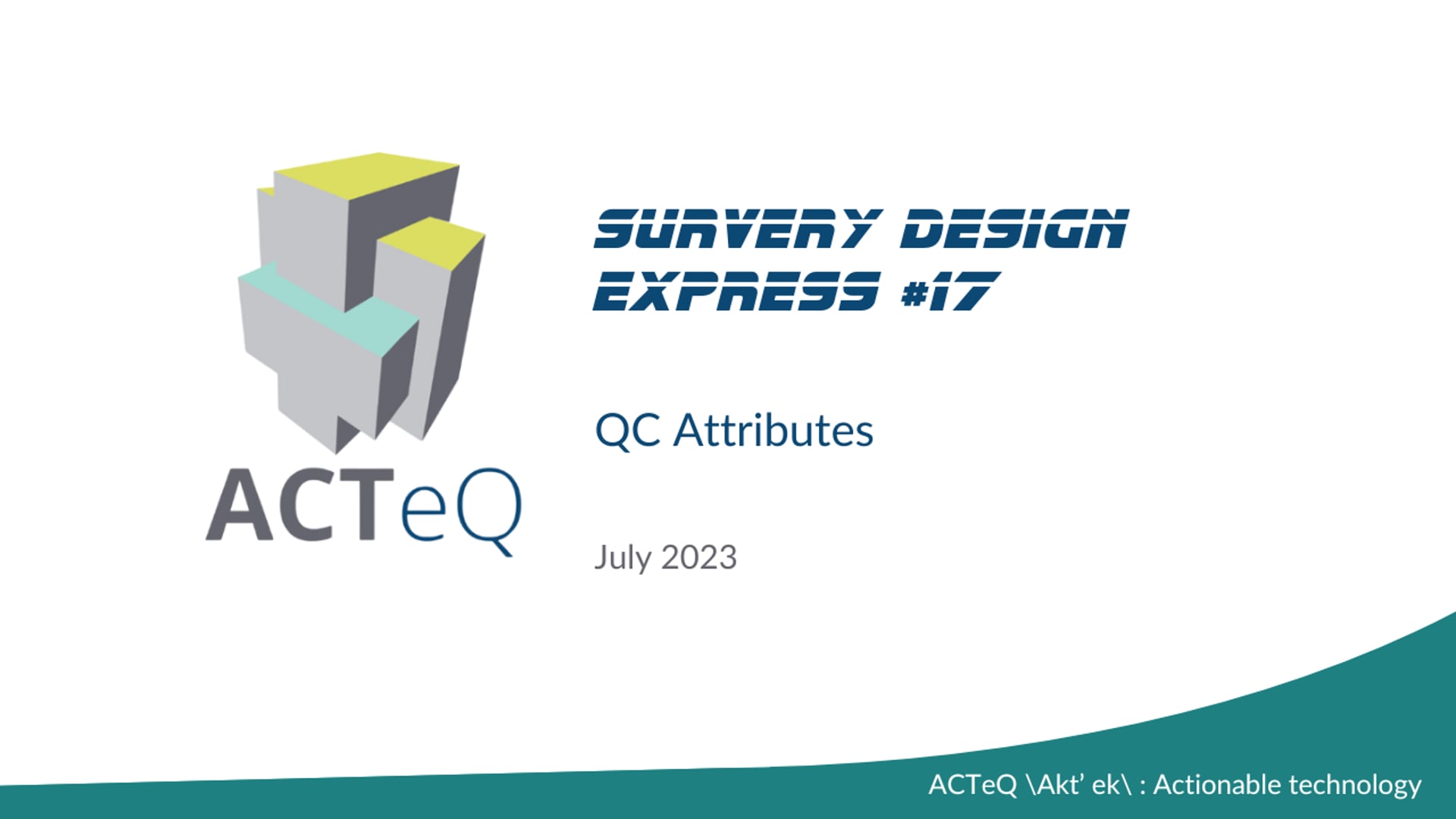 SDE 17 QC Attributes
