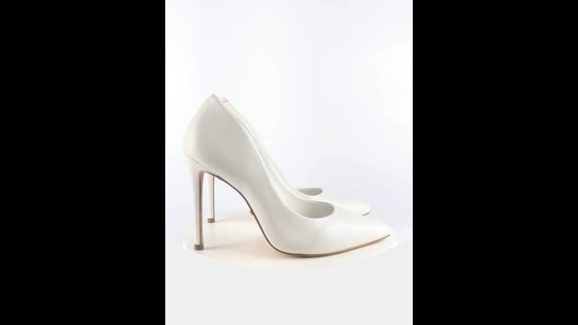 Scarpin Couro Salto Alto Fino Branco