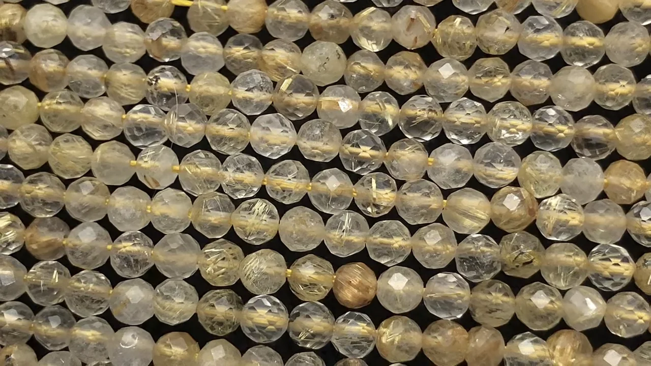 ルチルクォーツ 【和名・針水晶｜産地・ブラジル】 ラウンドカット3mm