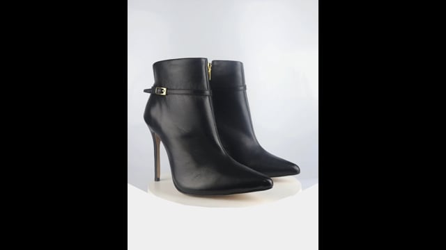 Bota Couro Premium Salto Alto Fino Preto