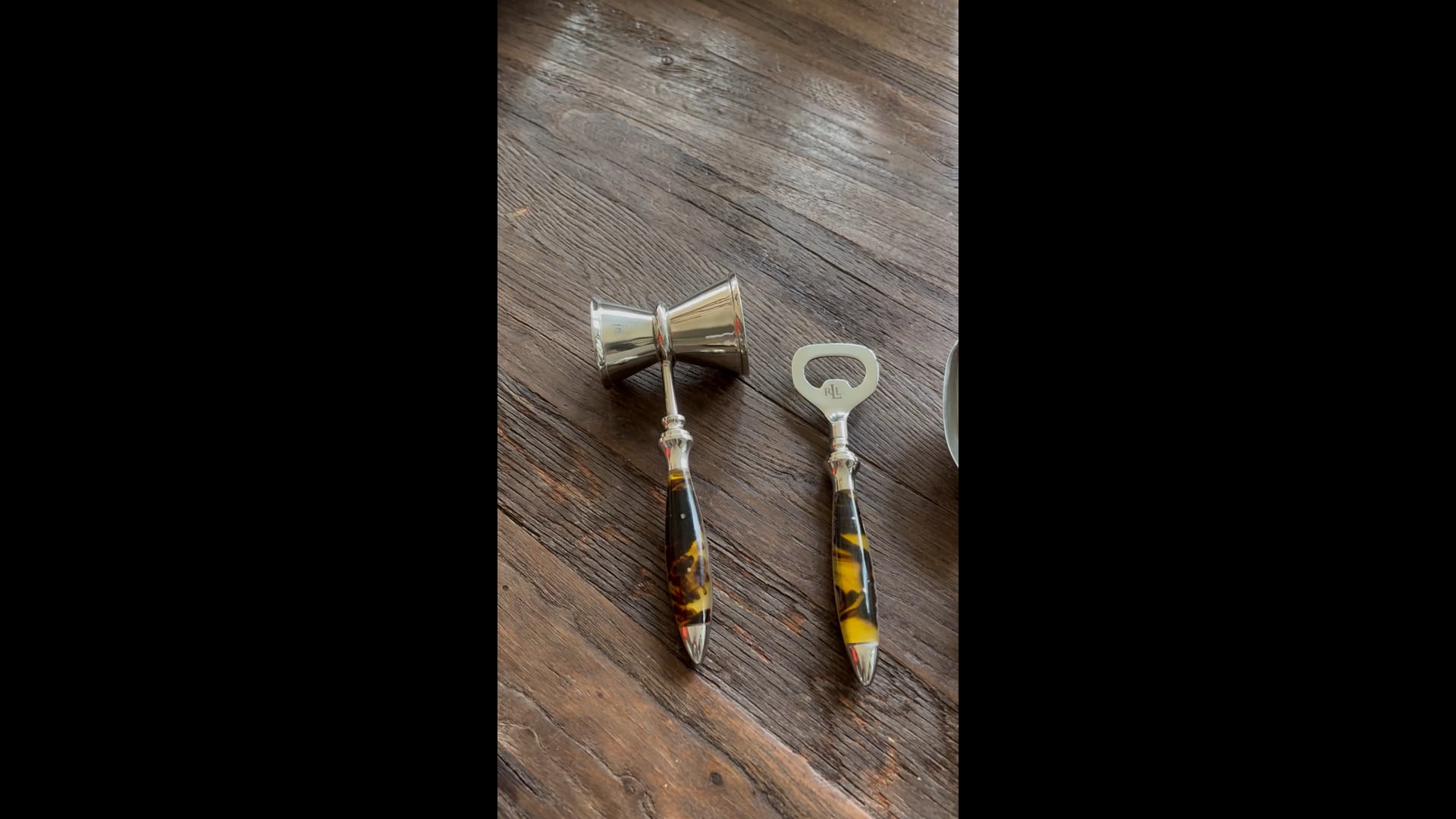 Ralph Lauren 3 Piece Faux Tortise Shell Bar Set at 1stDibs
