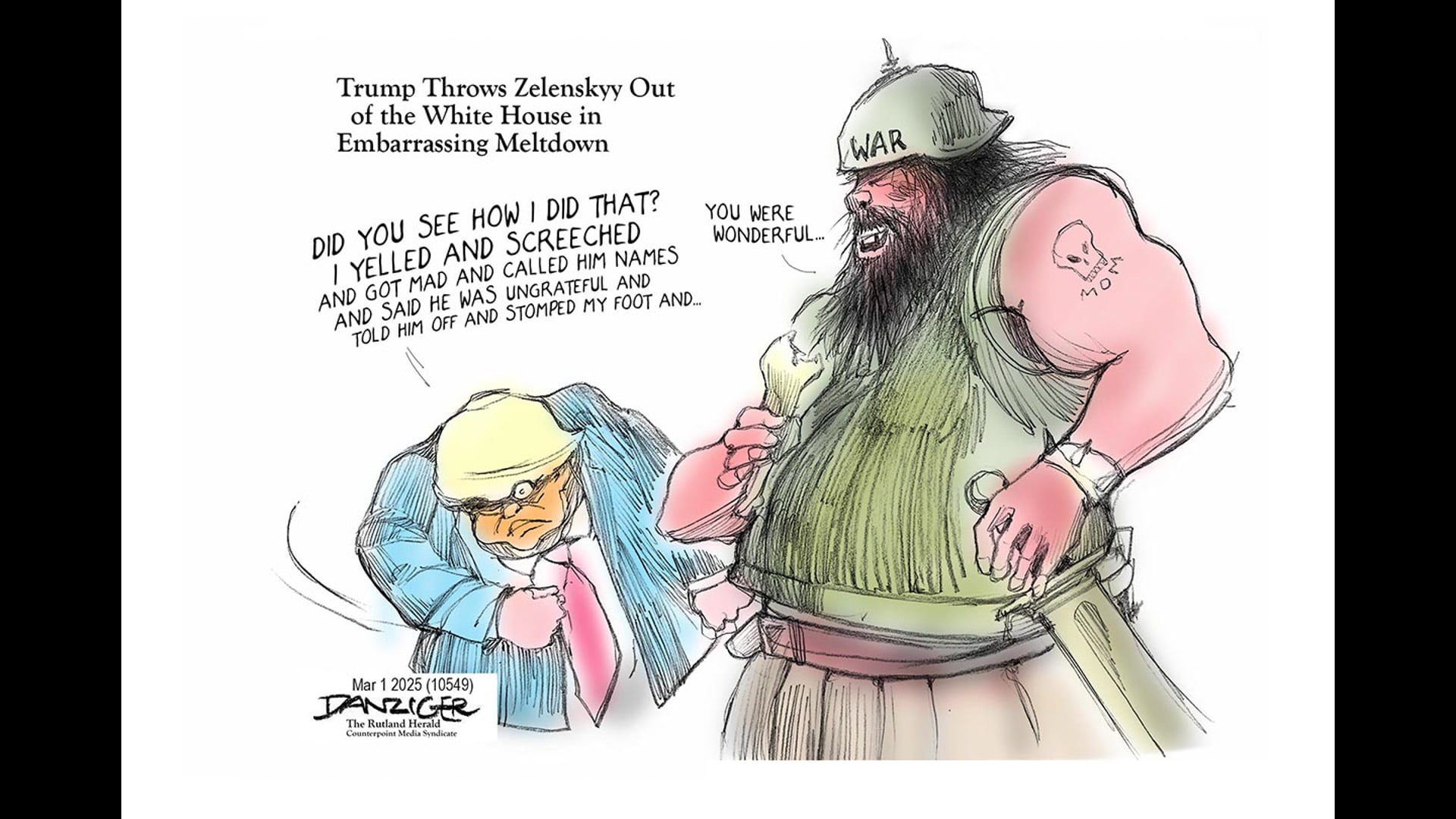 Trump And War, Jeff Danziger Cartoon