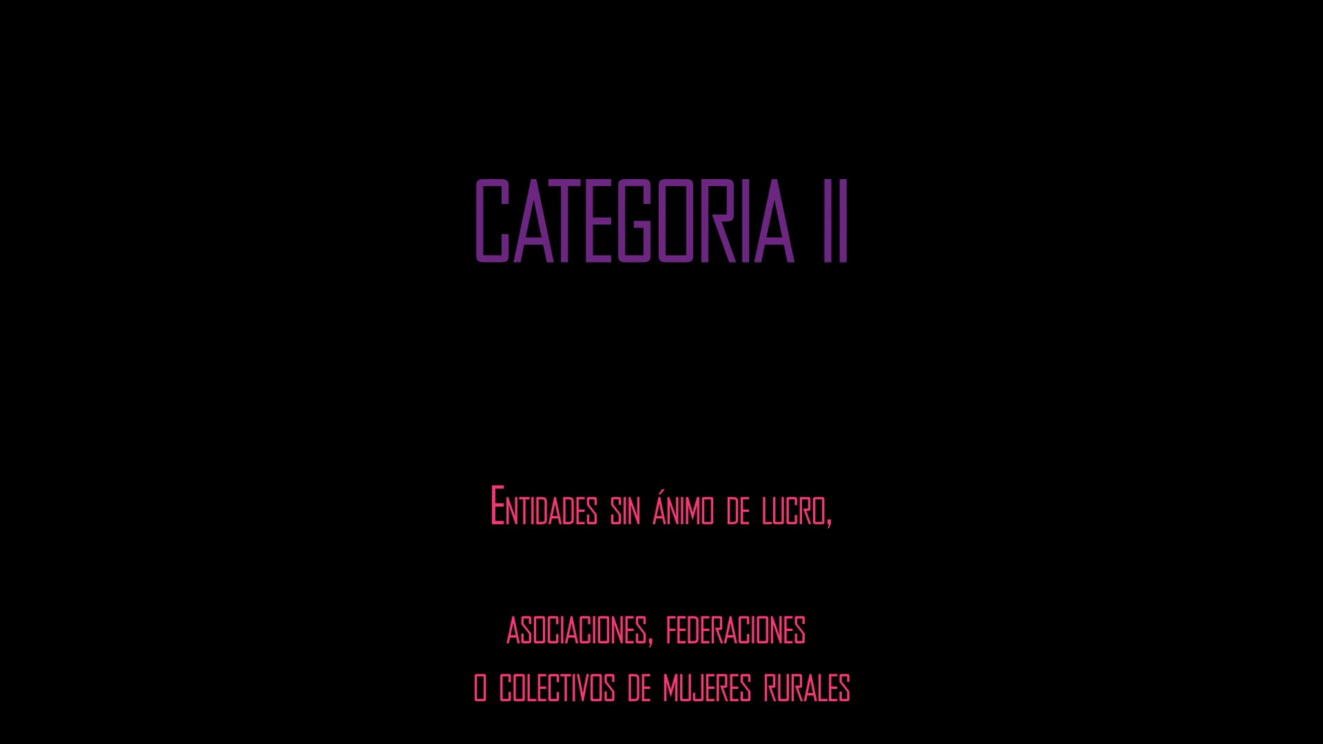 Categoría II- Entidades sin ánimo de lucro (asociaciones, federaciones o colectivos de mujeres rurales)