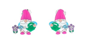 .15 ct. t.w. Multi-Gemstone Garden Gnome Earrings with Multicolored Enamel in Sterling Silver