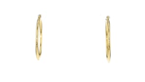 Italian 1.5mm 14kt Yellow Gold Endless Hoop Earrings