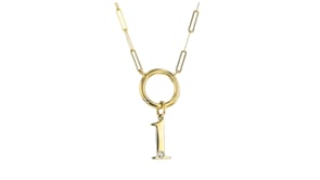 14kt Yellow Gold Number Charm with Single Diamond